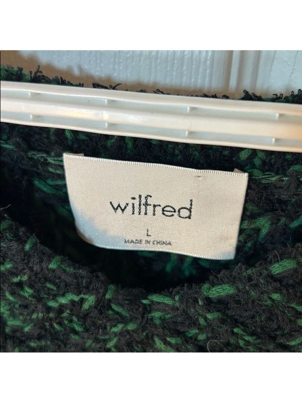 Wilfred Aritzia Eleanor black/botany chunky knit sweater size large NWT - Picture 3 of 8